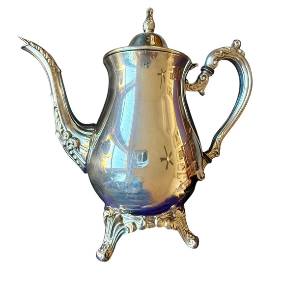 Silver plated tea set 4 pieces Vintage Oneida - Picture 8 of 16